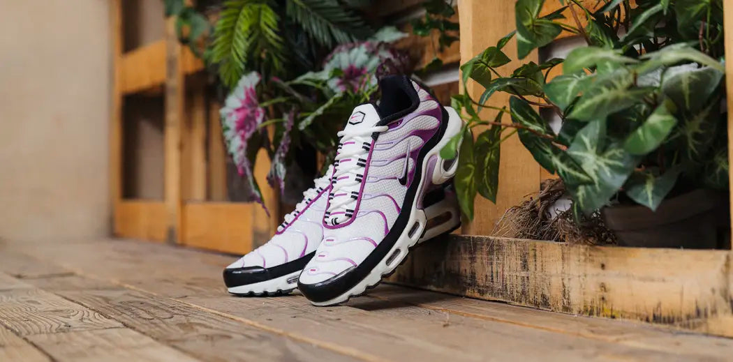 Trendy Nike Air Max Plus TN sneakers with signature air cushioning.